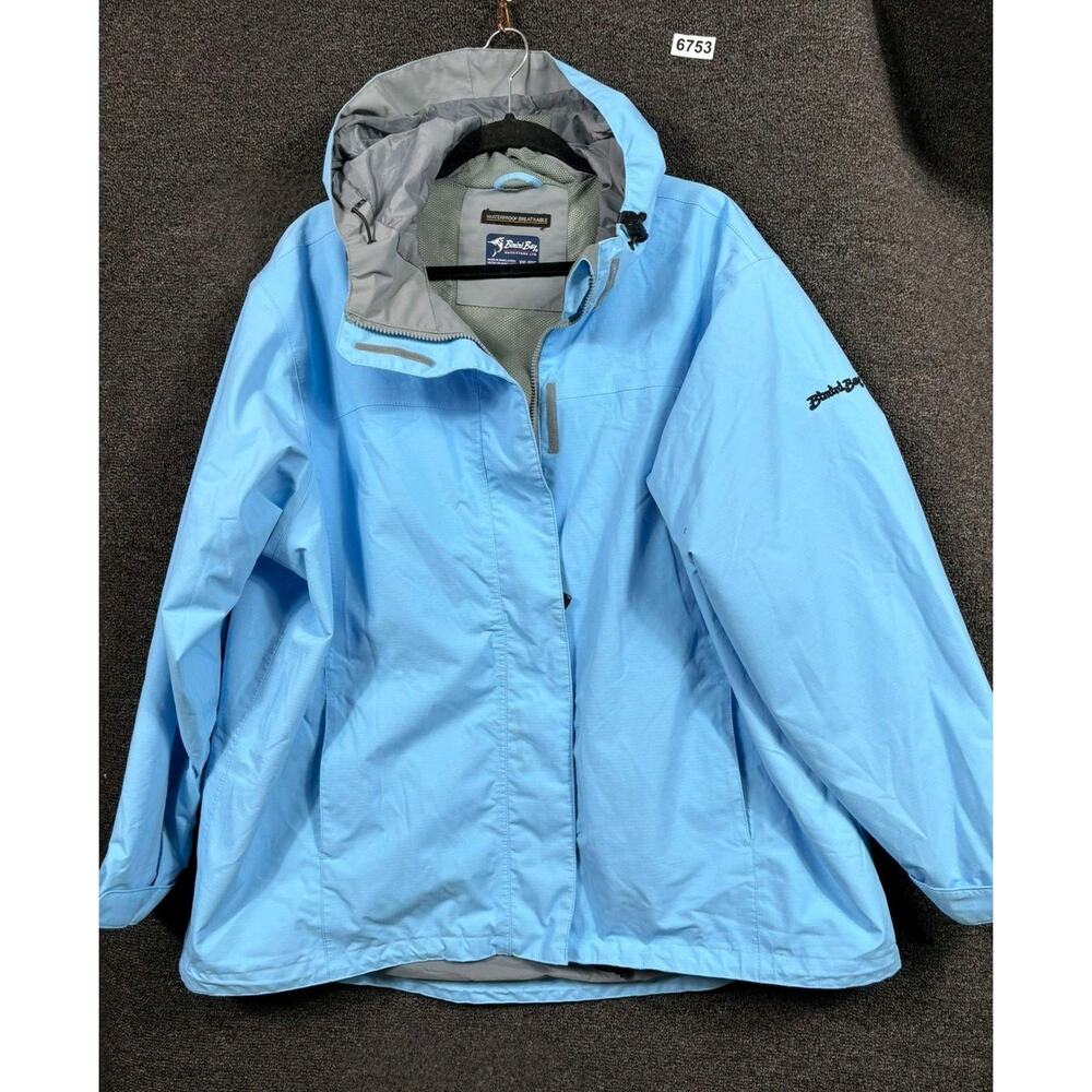 Bimini Bay Jacket Mens 2XL Blue Waterproof Hooded Rain Shell Fishing
